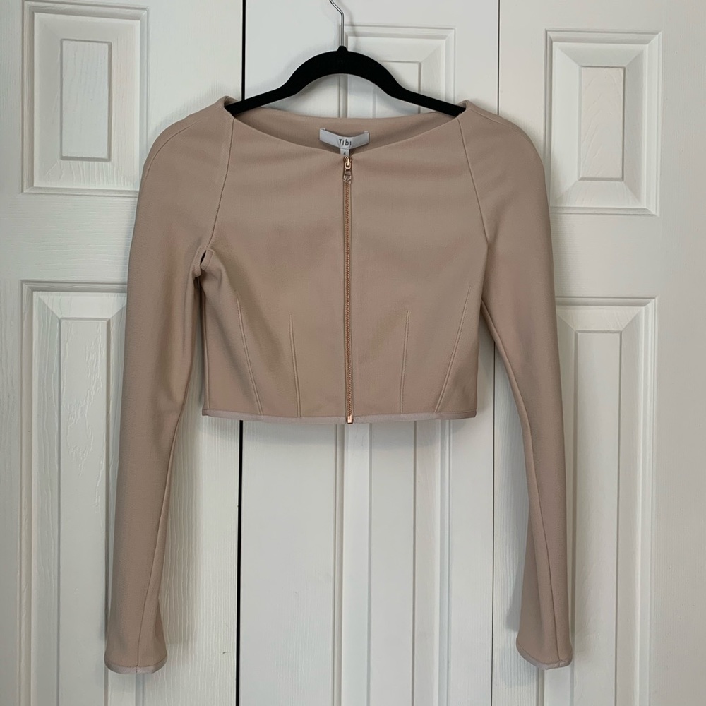 Tibi Corset Crepe Zip Top - Picture 2 of 6